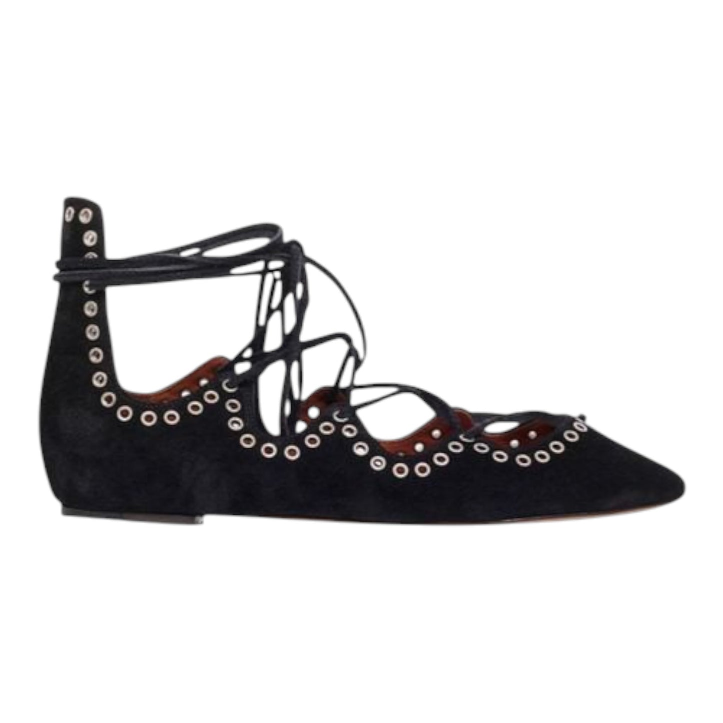 Isabel Marant Black Leo Lace Up Ballet Flats - 41/8