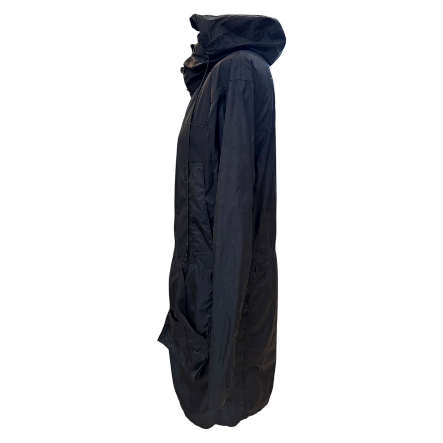 Jil Sander Black Hooded Wind Breaker Coat - 10