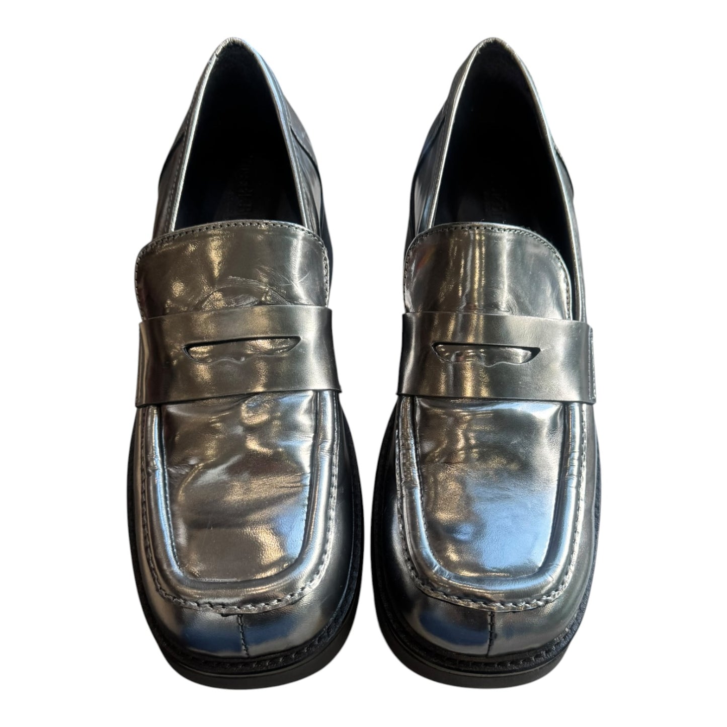 Russell & Bromley Silver Solo Square Toe Loafer - 40/7 - NEW