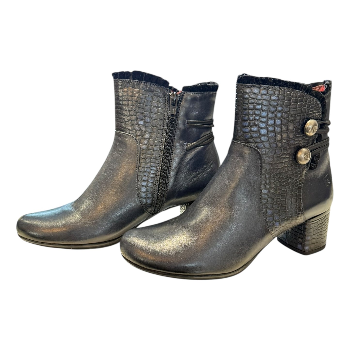 Jose Sanchez Navy Frill Boots - 36/3