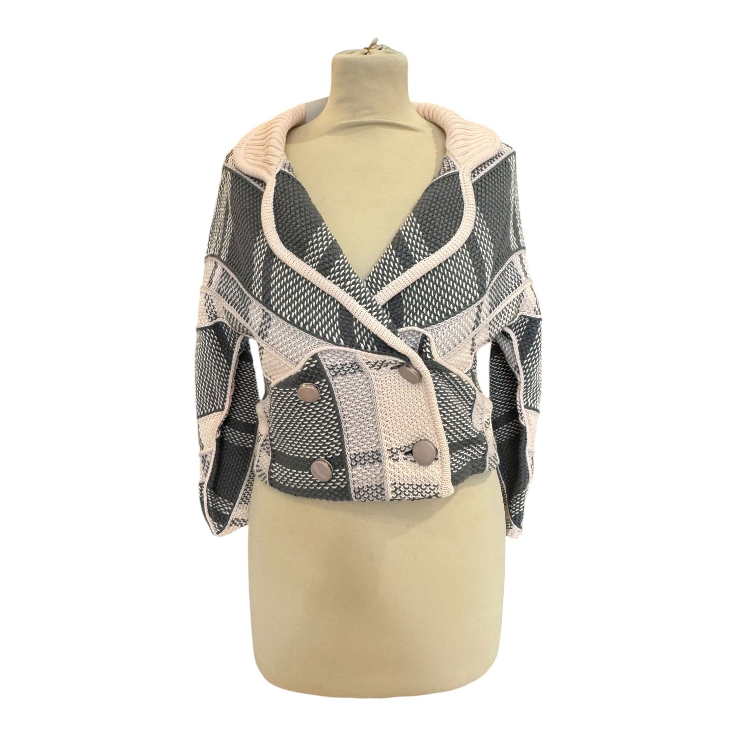 Fendi Pink Check Cardigan - 10 - NEW