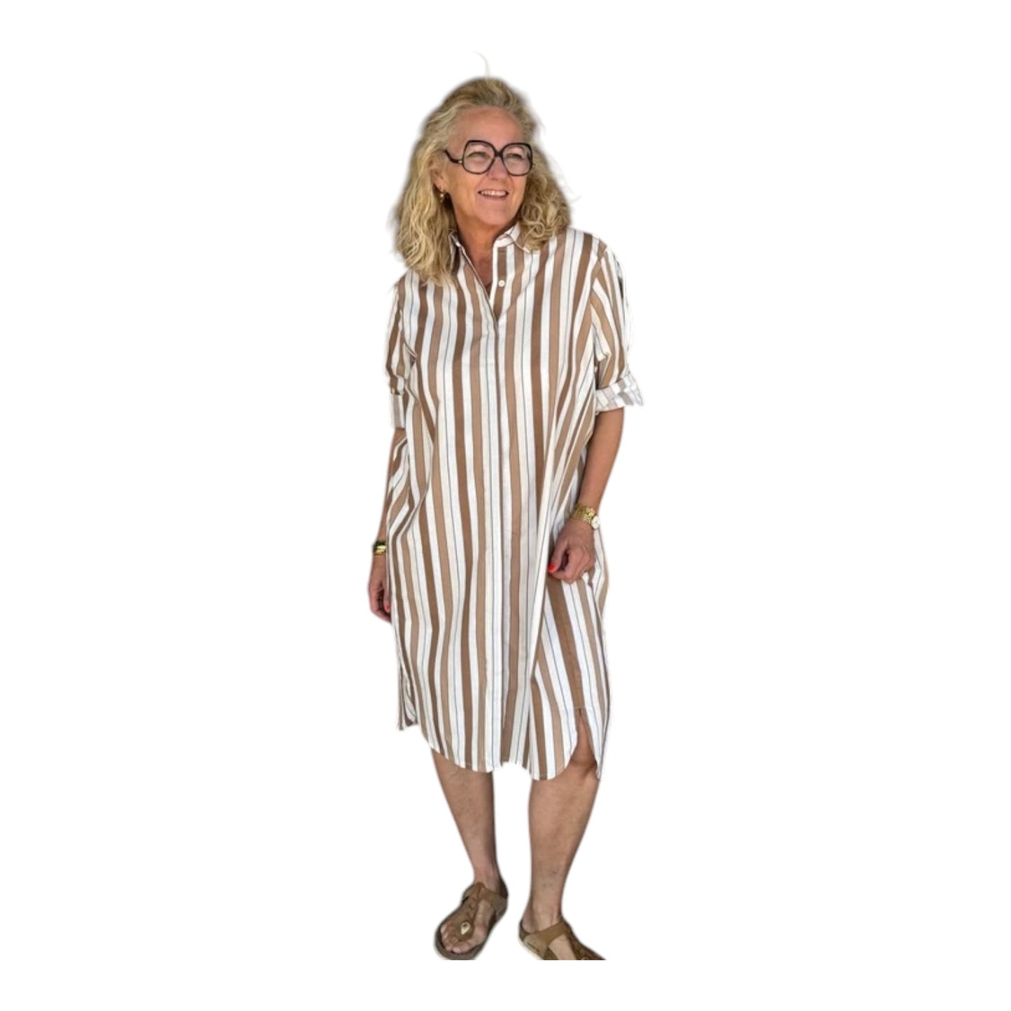 Costa Mani Towel Stripe Long Shirt - 12/14 - NEW