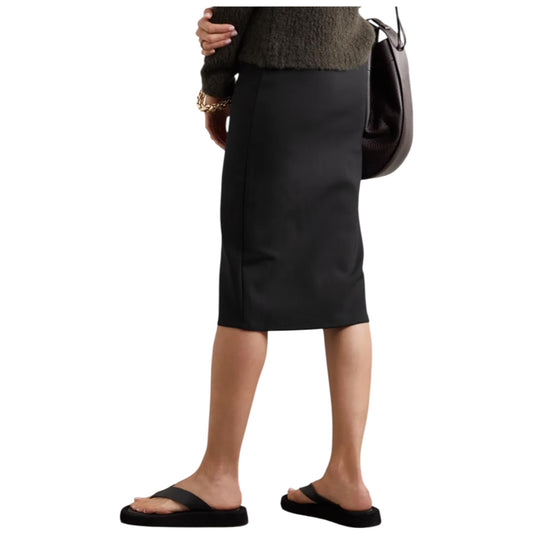 THE ROW Black Rabina Stretch-Jersey Midi Skirt - 12
