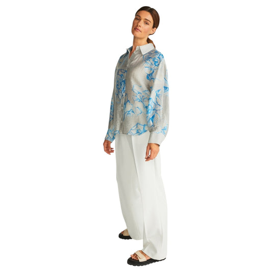 Second Female Berit Silver Lining Blue Shirt - 12/14