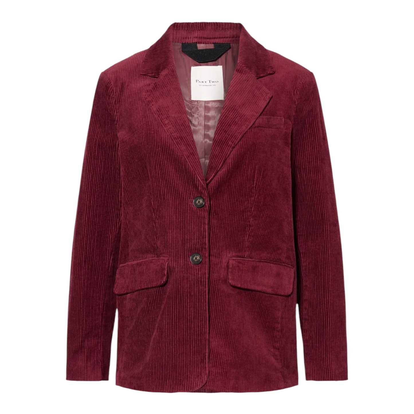 Part Two Maroon Burgundy Velvet Cord Blazer - 10