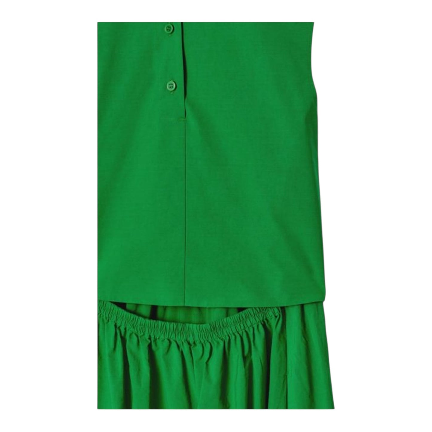 COS Green Open-back Cotton Midi Dress - 12/14