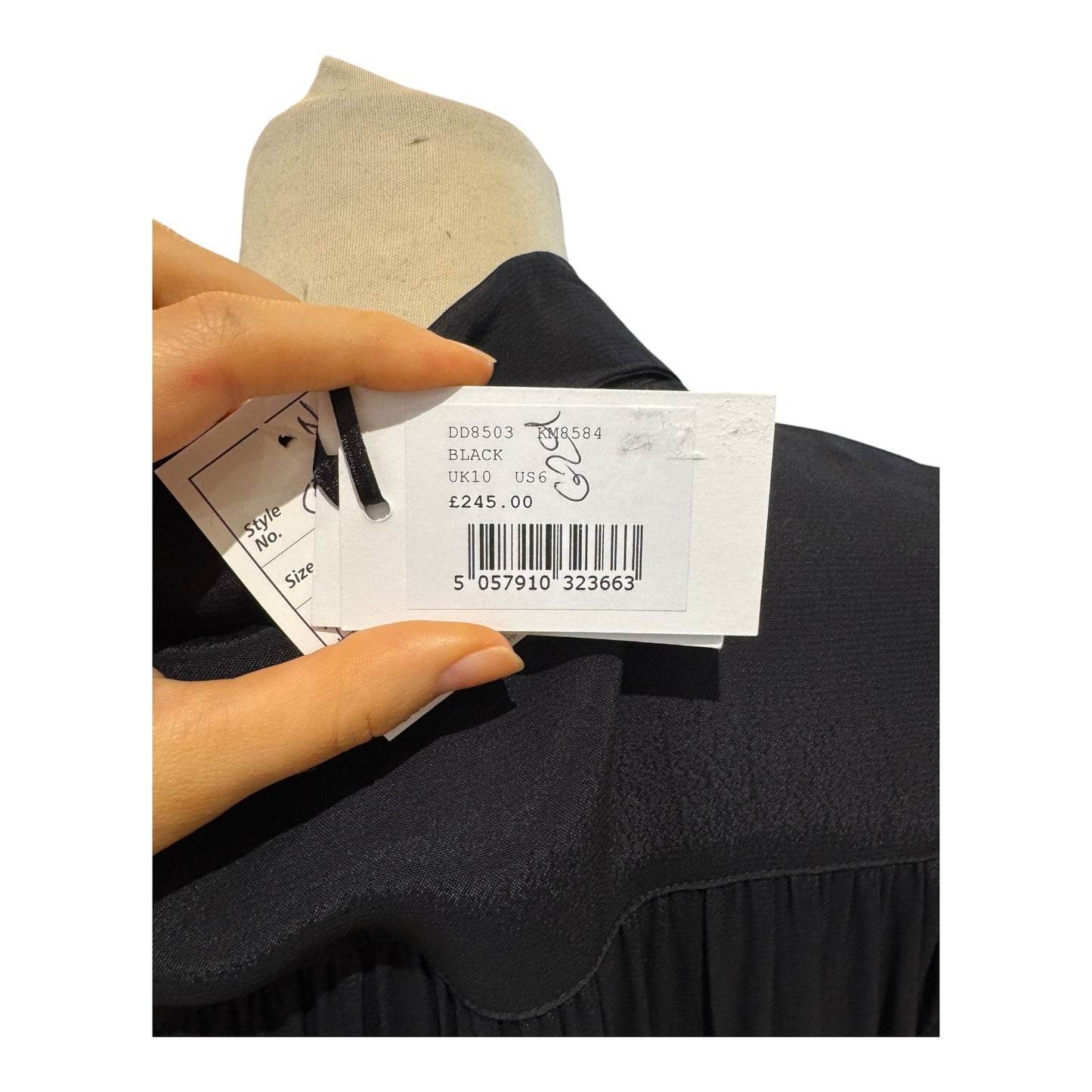 Brora Black Satin Backed Crepe Shirt Dress - 10 - NEW