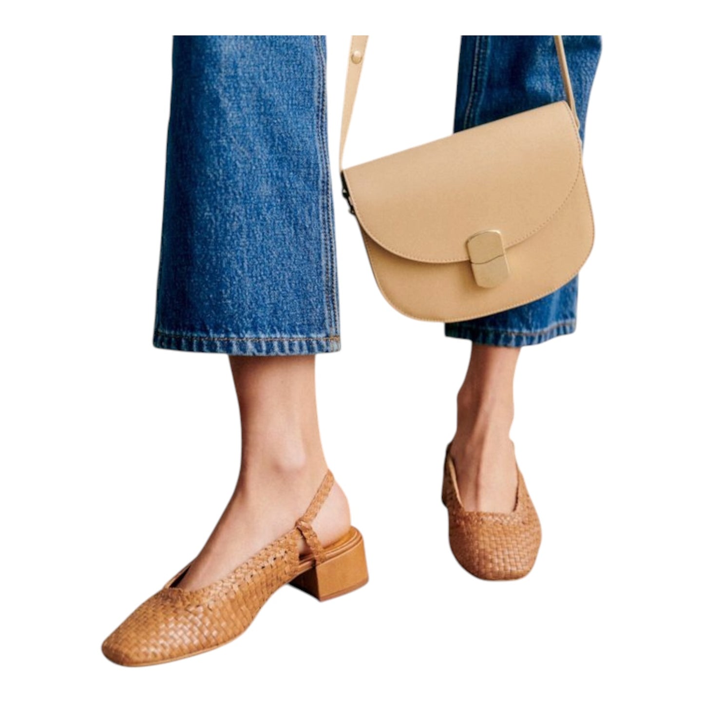 Sézane Noemie Heeled Pumps in Braided Leather - 37/4