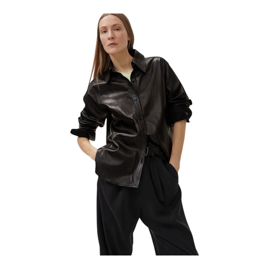 Arket Black Leather Shirt - 14/16