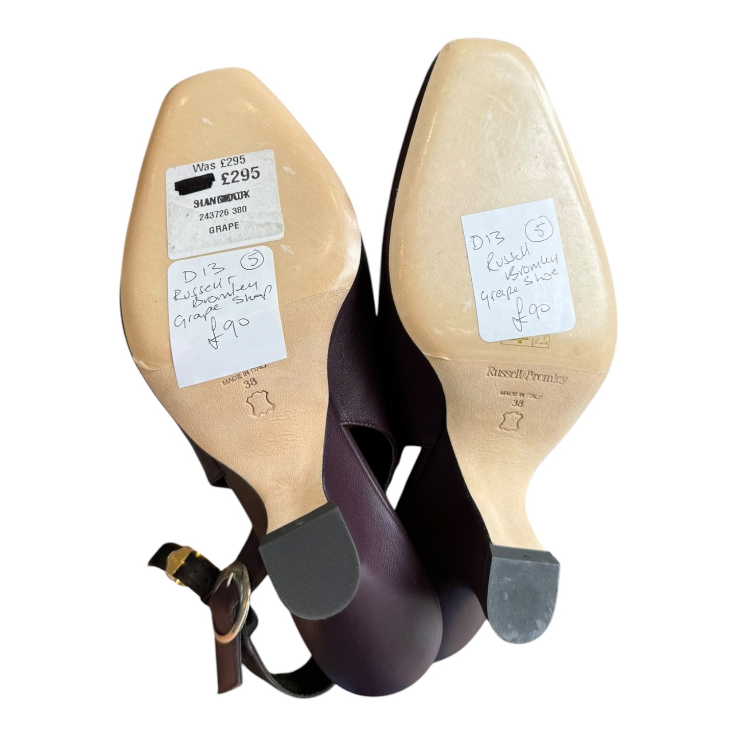 Russell & Bromley Haymoor Wedge Slingback Heels - 38/5 - NEW