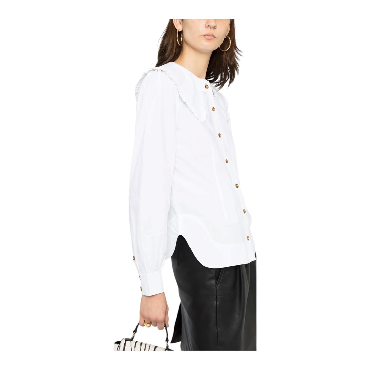 Ganni White Oversized Collar Shirt - 12