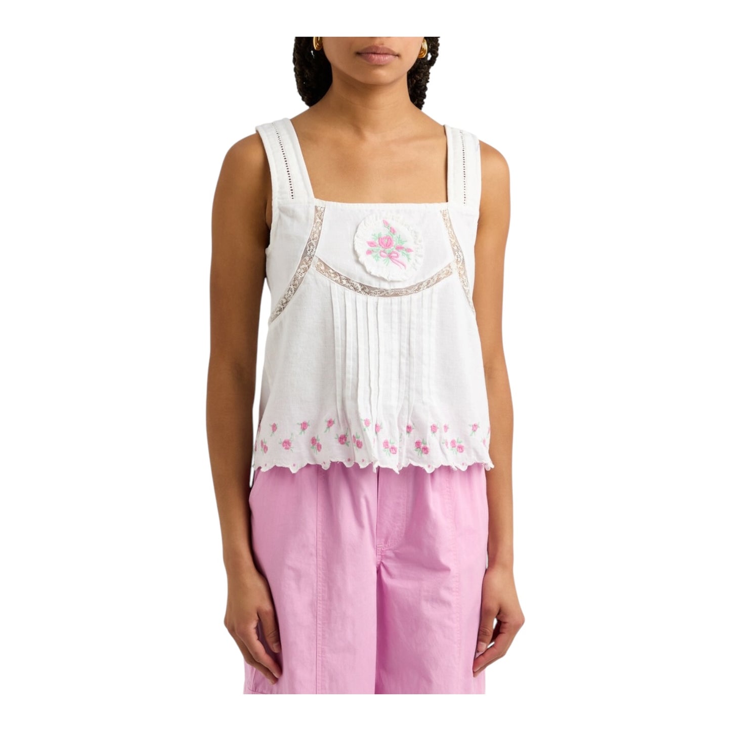 Damson Madder Nancy Floral Embroidered Top - 14