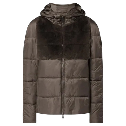 Luisa Cerano Brown Grey Padded Coat - 12