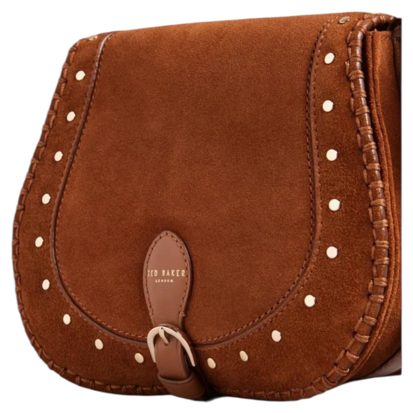 Ted Baker Kalrin Suede Studded Saddle Bag