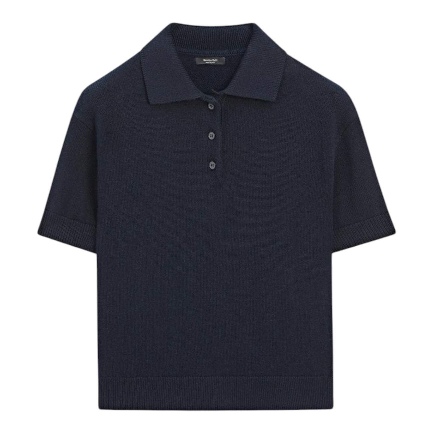 Massimo Dutti Navy Cotton and Wool Knit Top - 10