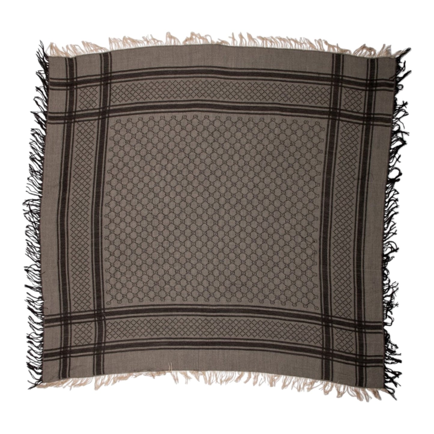 Gucci GG Wool and Metallic Monogram Scarf