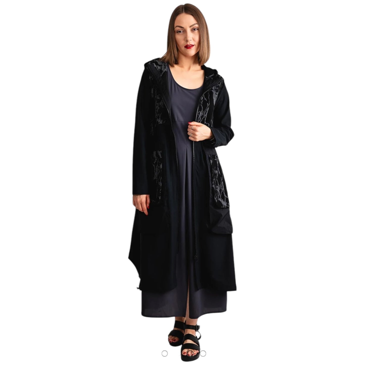 Naya Black Longline Coat - 14/16 - NEW