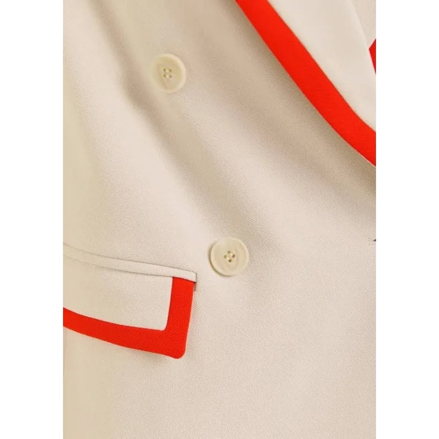 Essentiel Antwerp Off White Red Trim Trouser Suit - 14 - NEW