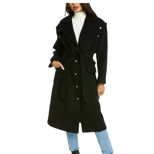 The Kooples Black Wool Coat with Removable Sleeves - 10