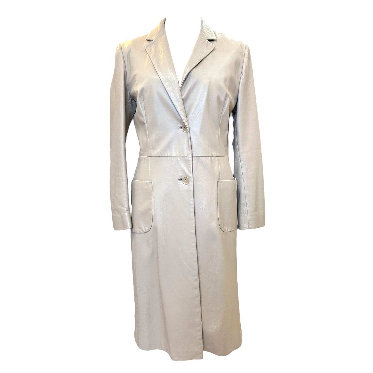 Max Mara Beige Leather Coat