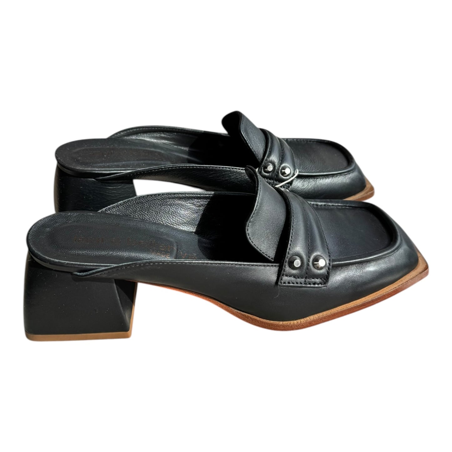 Laura Bellariva Black Low Heel Mules - 38/5 - NEW