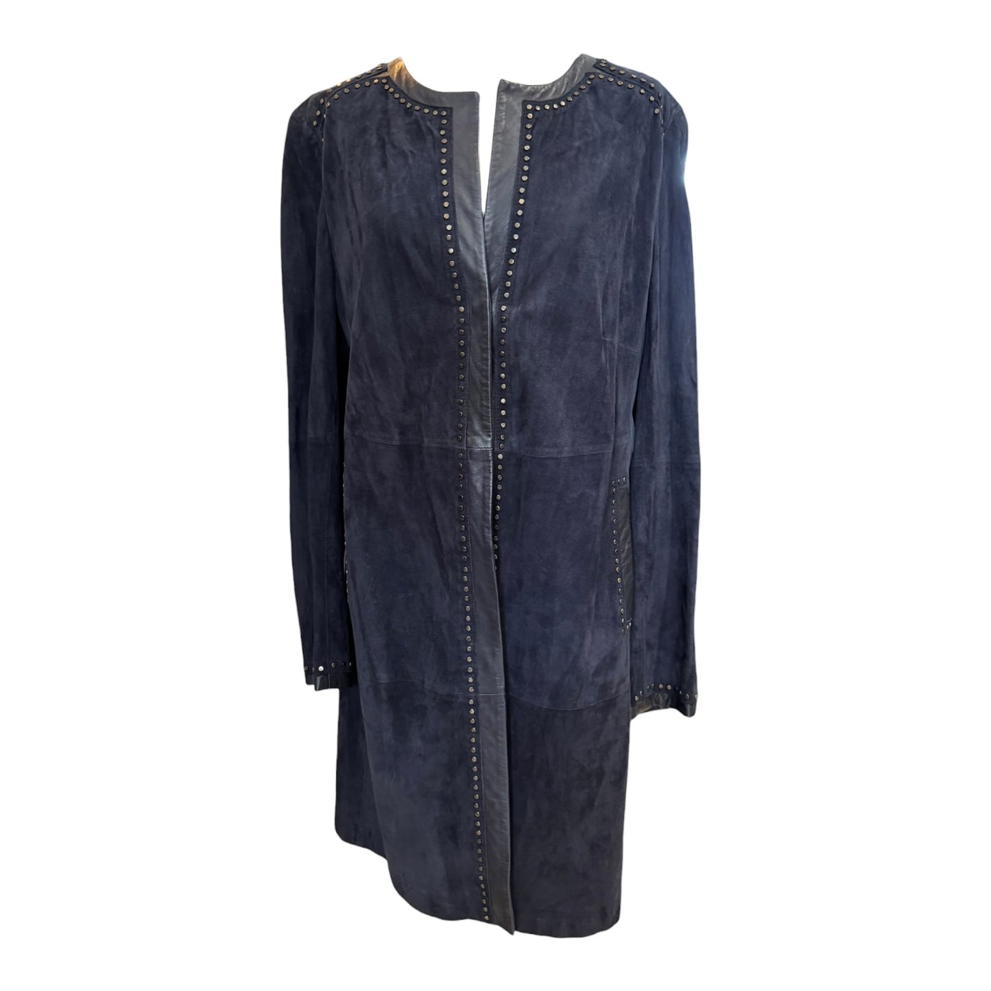 Riani Navy Suede Studded Coat - 12