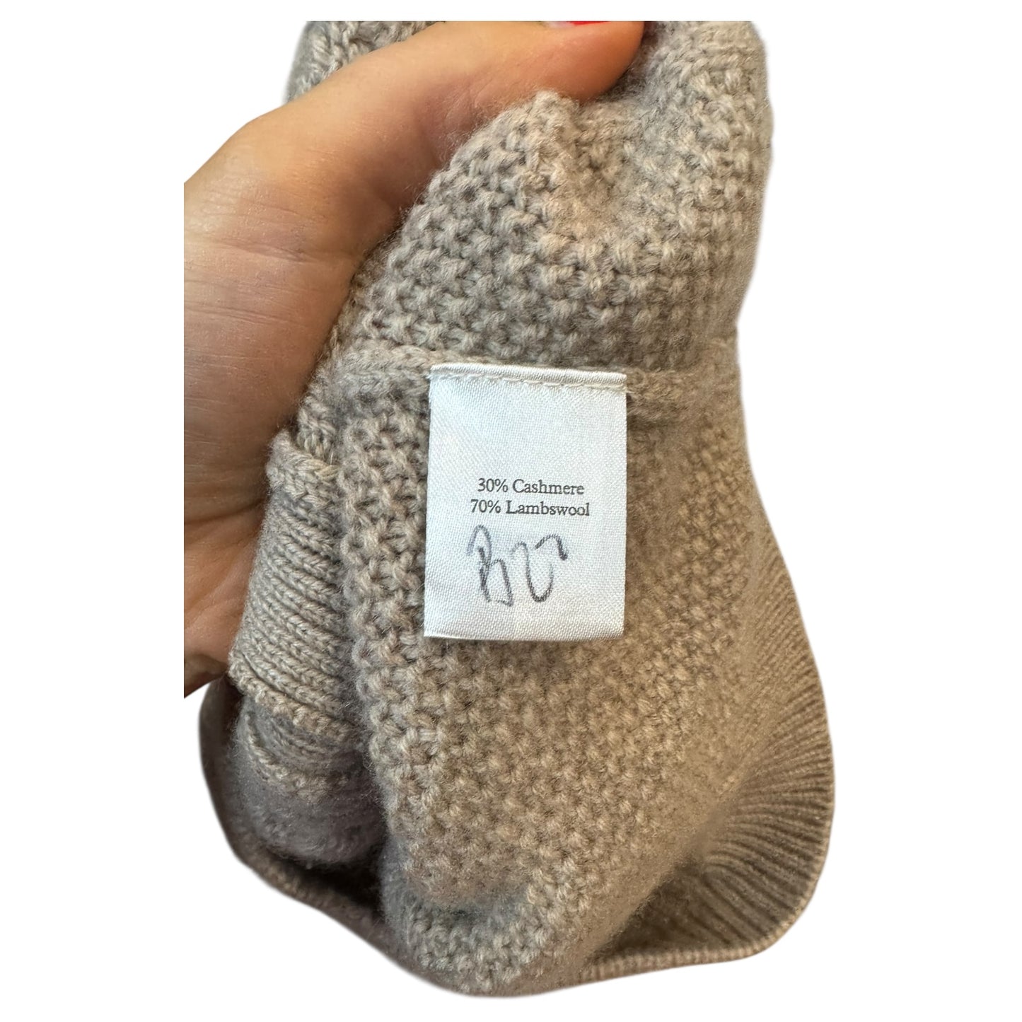 Pure Collection Beige Cable Knit Wool and Cashmere Cardigan - 8