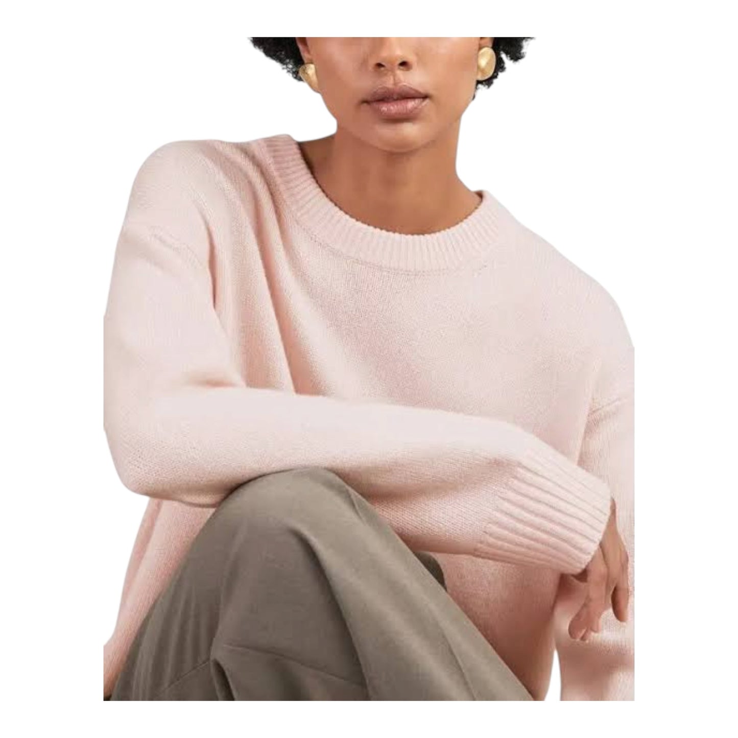 Reiss Ella Wool Cashmere Crew Neck Jumper in Pink - 10 - NEW