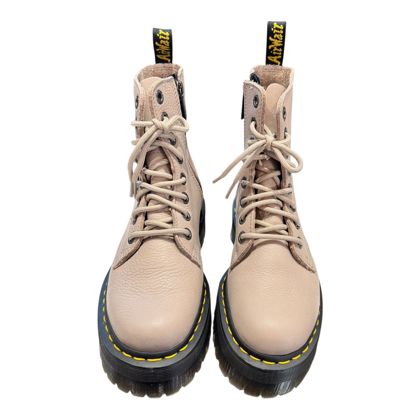 Dr Marten Jadon III Soft Leather Platform Boots in VINTAGE TAUPE - 38 / 5