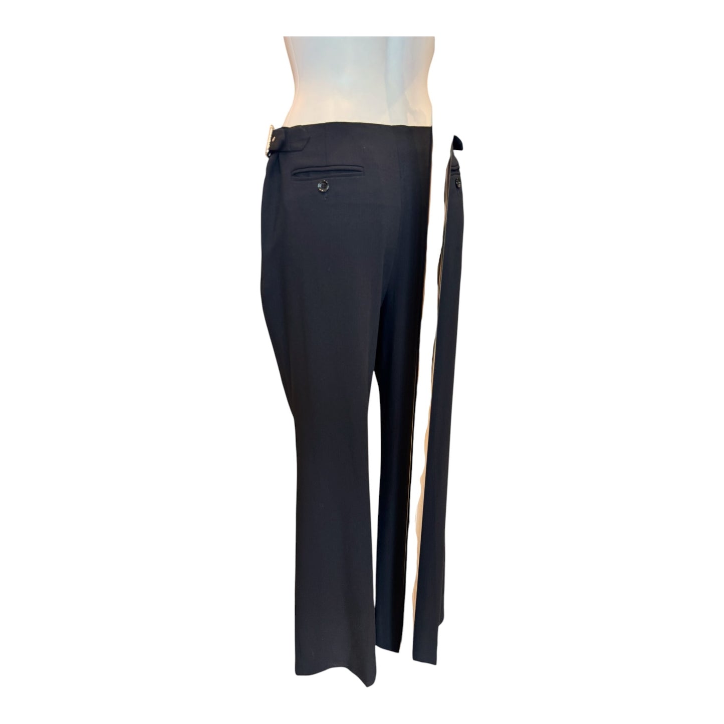 Dolce and Gabbana Black Waist Buckle Trousers - 12