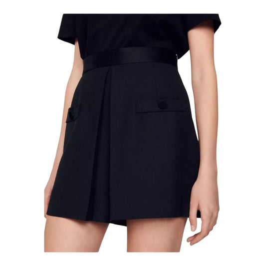 Sandro Hugo High Rise Woven Shorts - 10