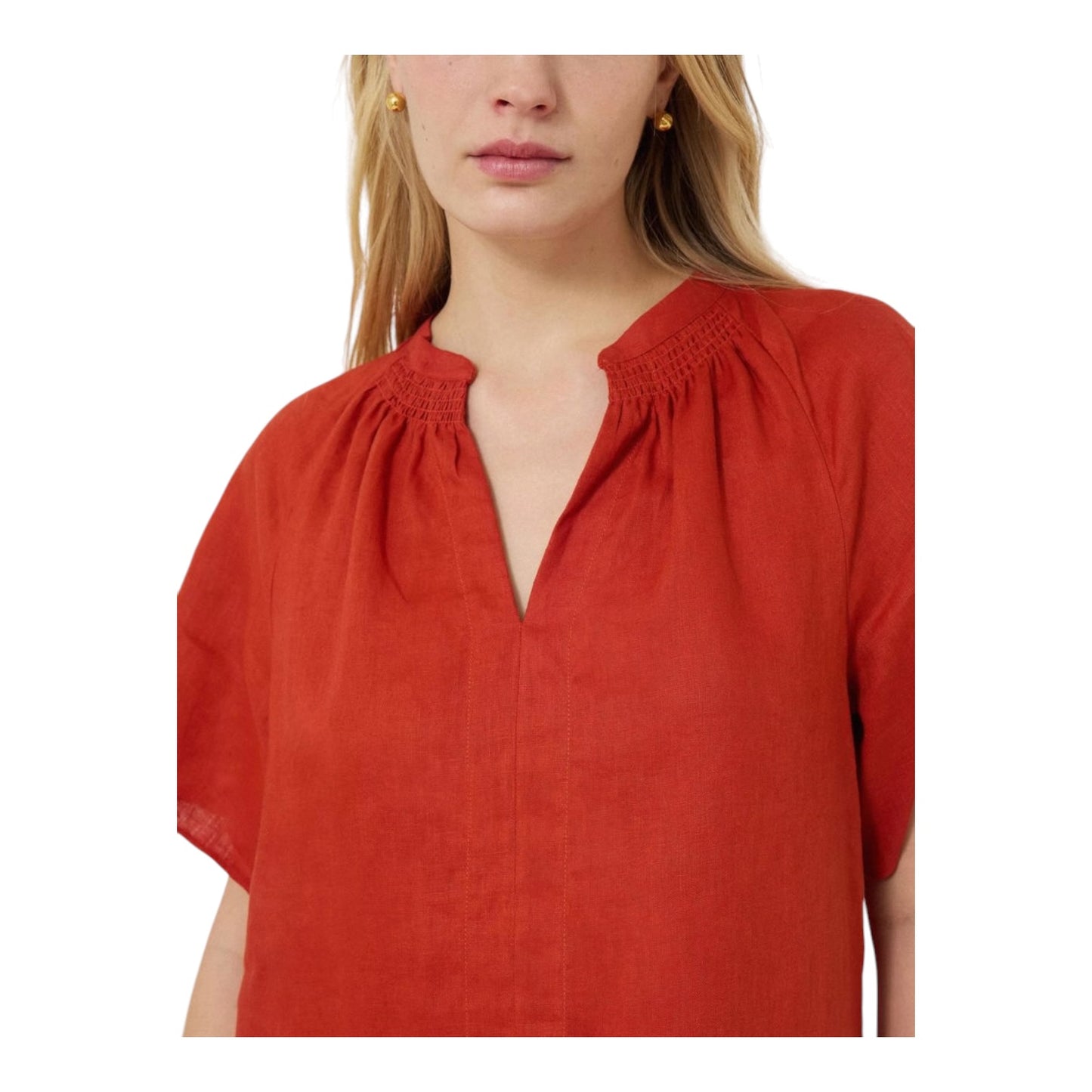 Jigsaw Smocked Pure Linen T-Shirt Dress - 16