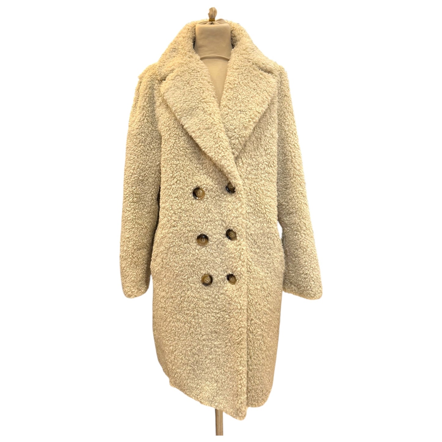 Rino and Pelle Cream Teddy Fleece Setia Coat - 14