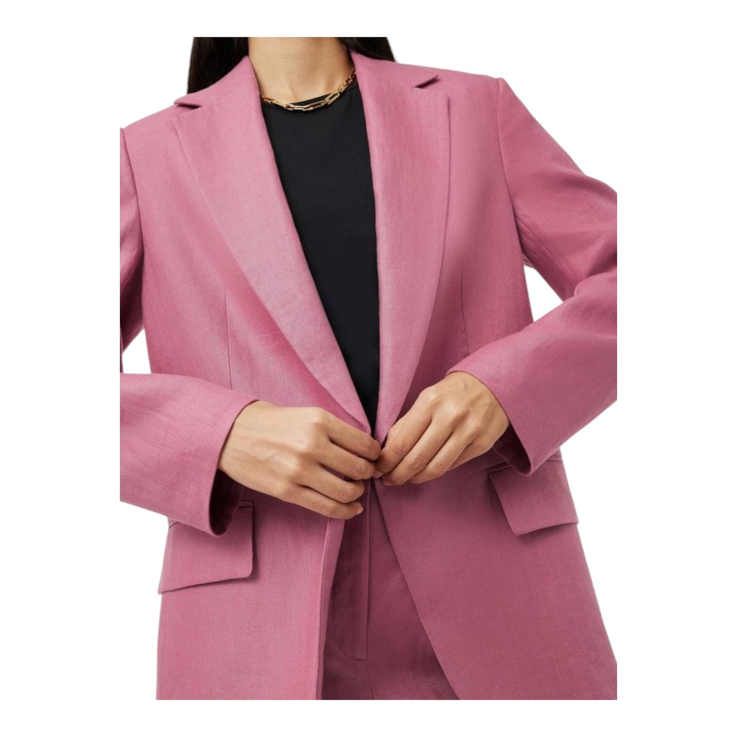 Jigsaw Pink Gibson Irish Linen Blazer - 12