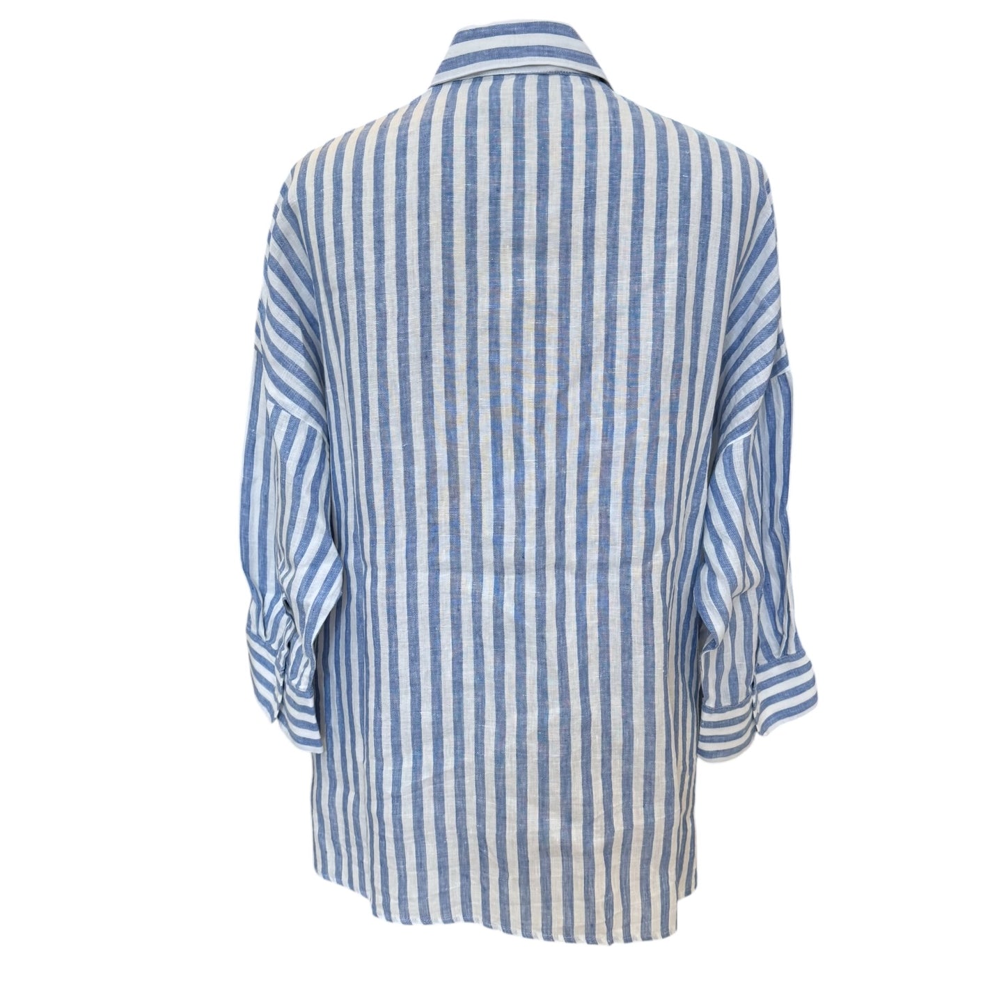 Weekend Max Mara Blue Stripe Linen Shirt - 14