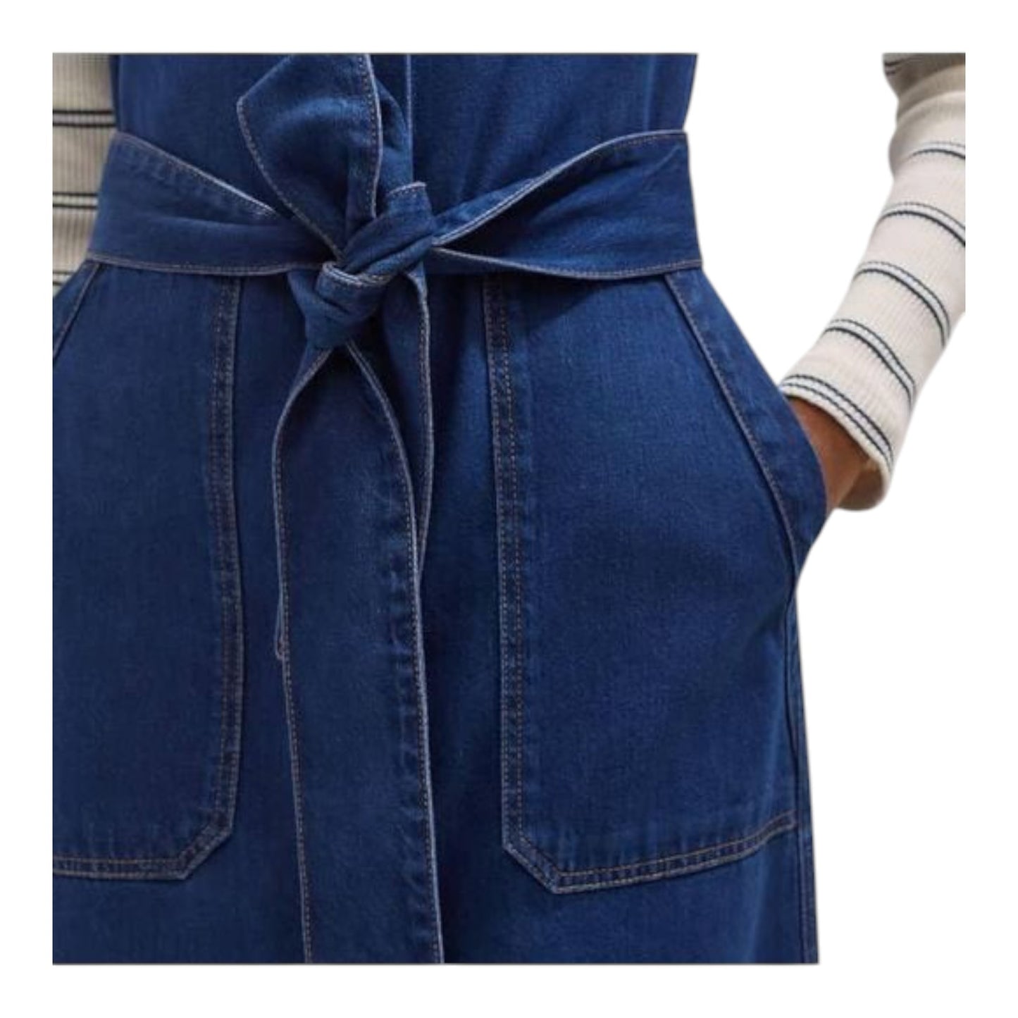 Me + Em Denim Utility Midi Dress with Belt  - 14