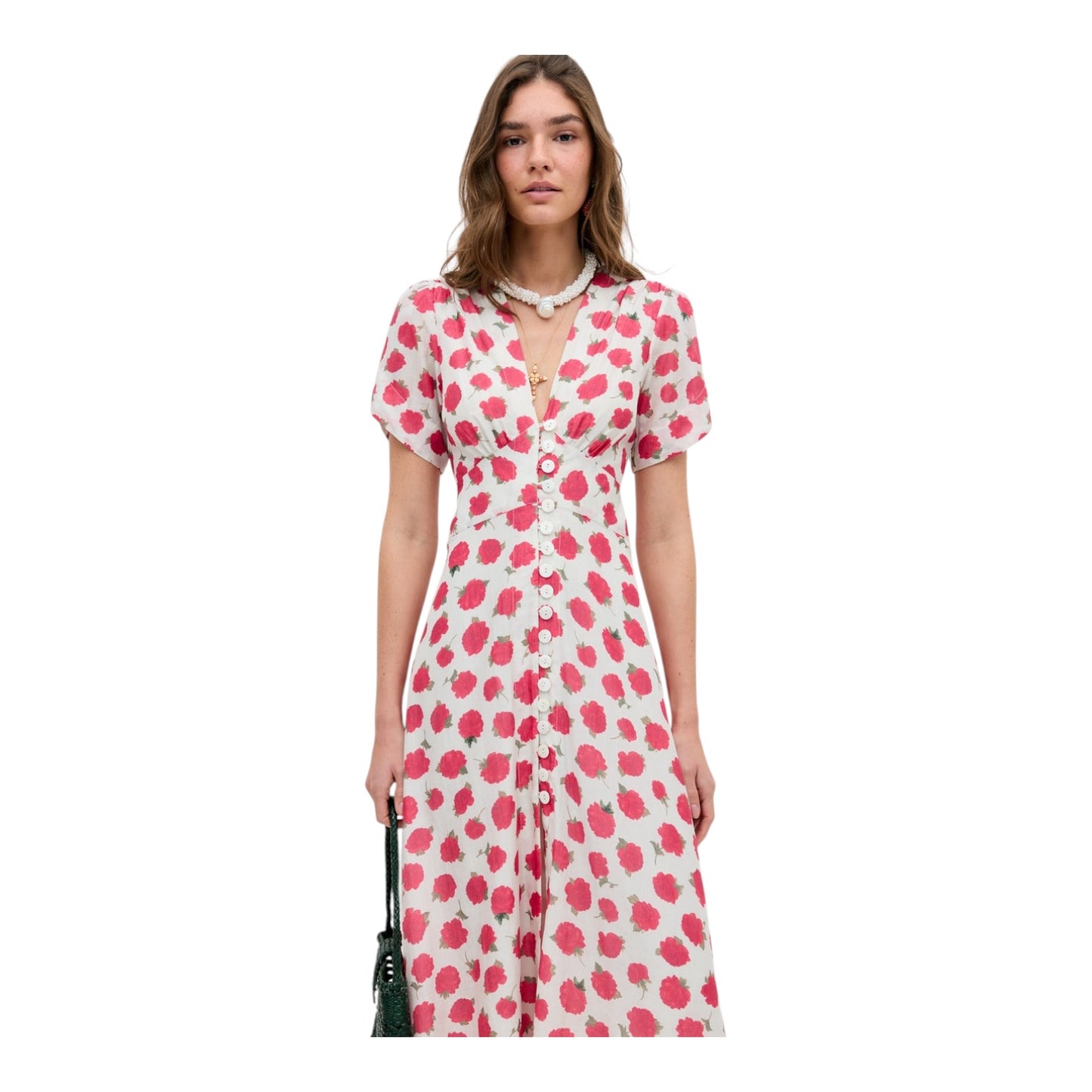 Rixo Pink  Floral Novara Cotton-Silk Midi Dress - 12
