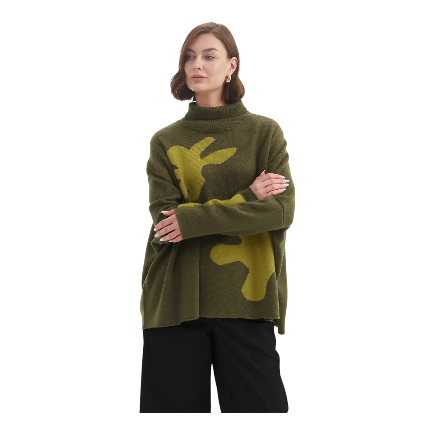 Tirelli Khaki Splatter Print Knit - 12/14