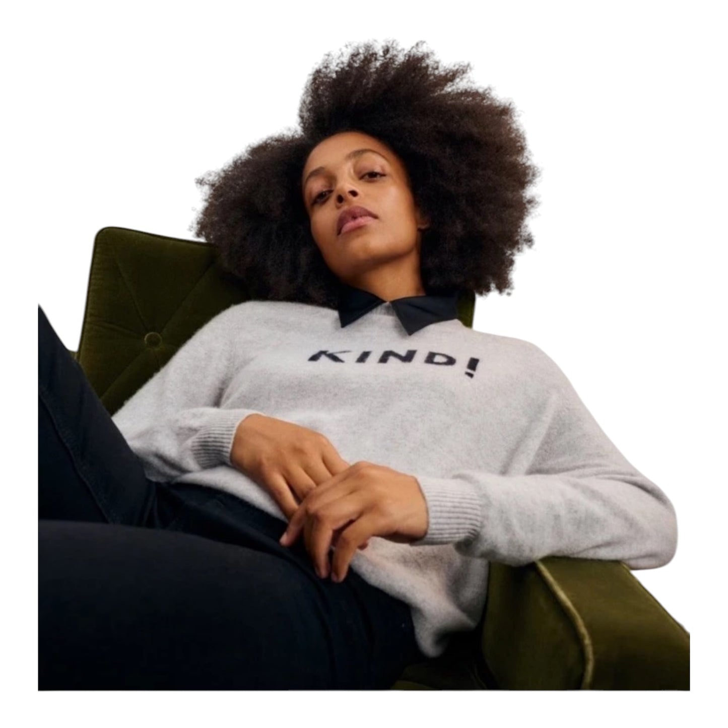 Bella Freud Grey 'Kind!' Pure Cashmere Jumper - 8/10 - NEW