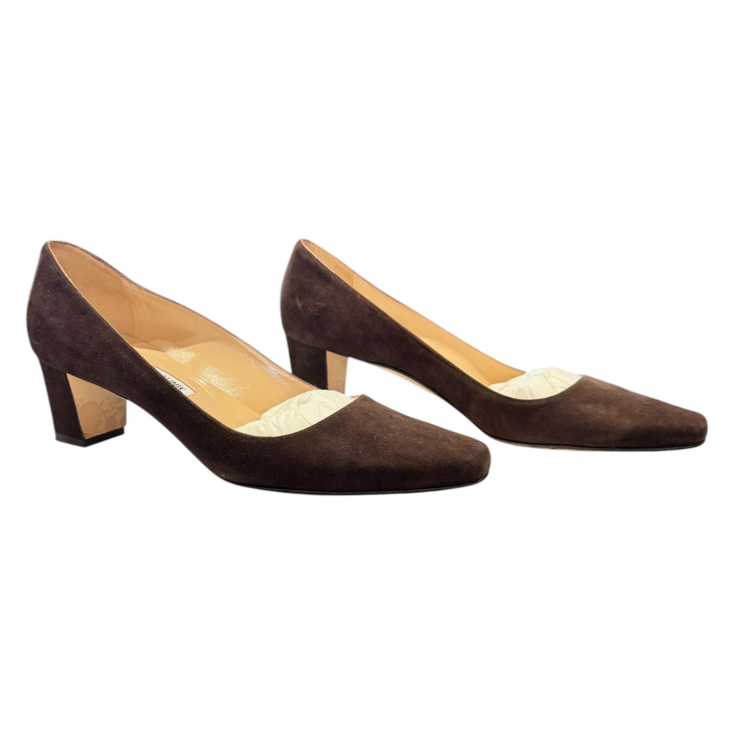 Manolo Blahnik Okkatopla Brown Suede Court Shoes - 38.5 / 5.5
