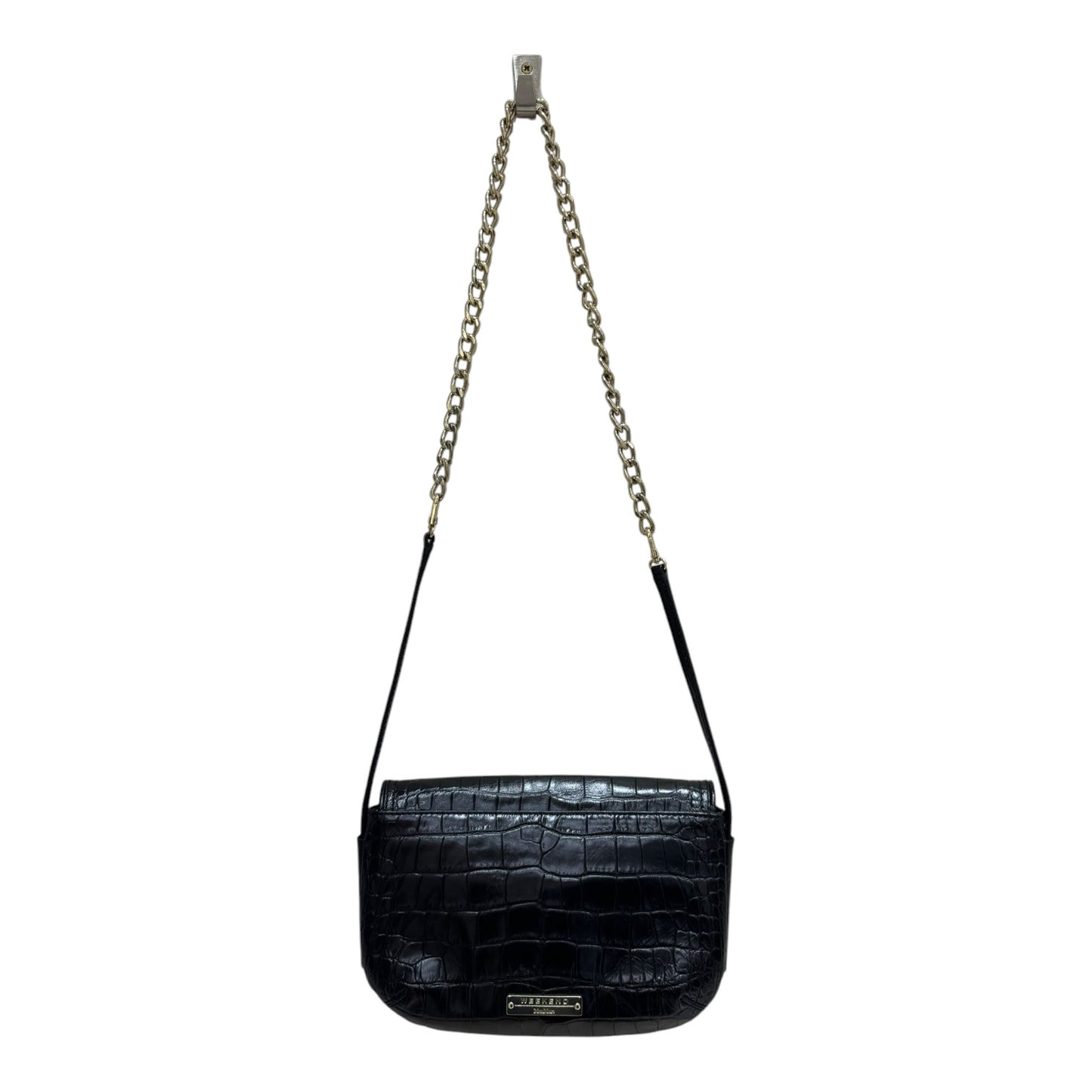 Weekend Max Mara Black Croc Crossbody Bag