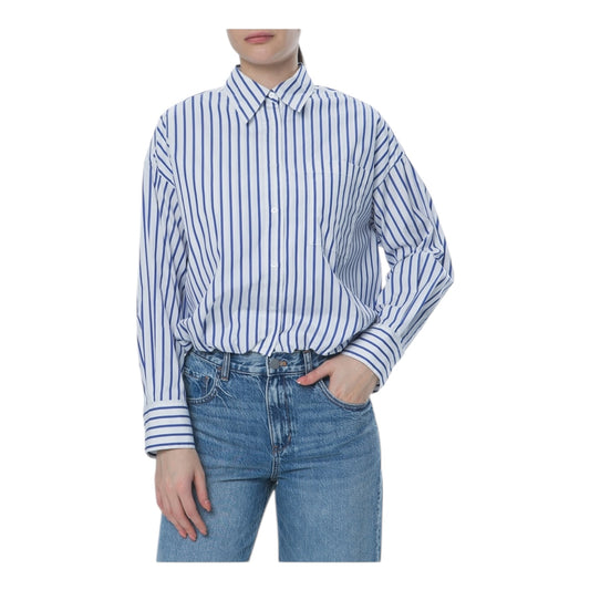 Dorothee Schumacher Balloon Hem Striped Cotton Shirt - 12