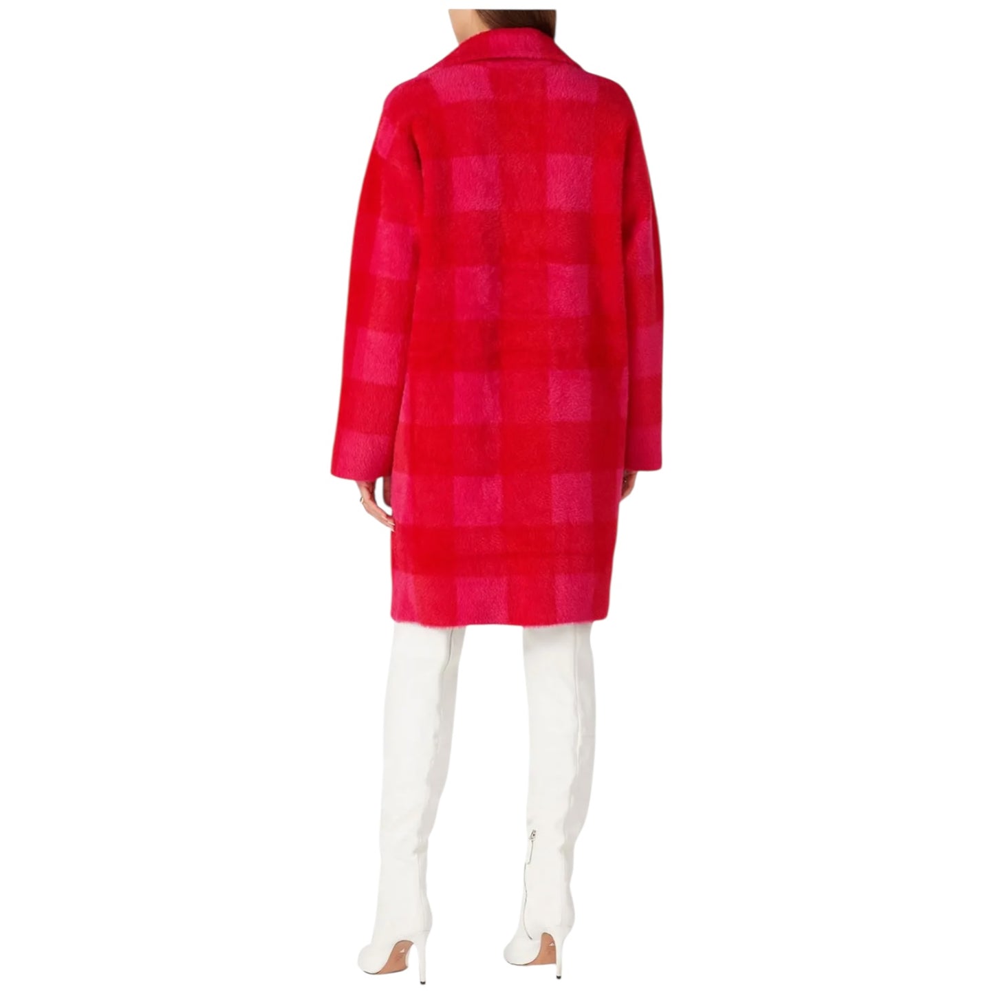 Essentiel Antwerp Pink and Red Wice Check Coat - 12