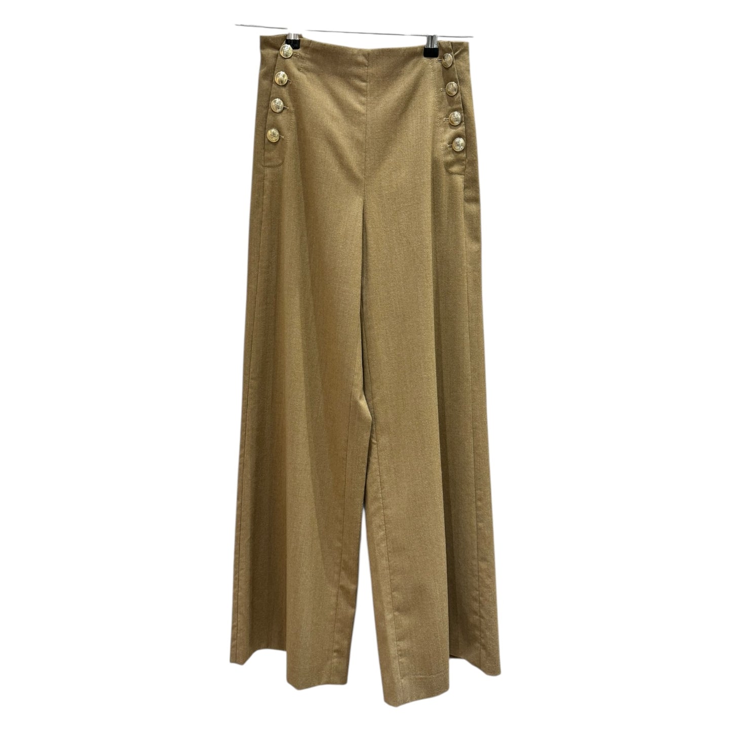 Hugo Boss Tocalita Camel Flare Leg Stretch Wool Trousers - 6/8