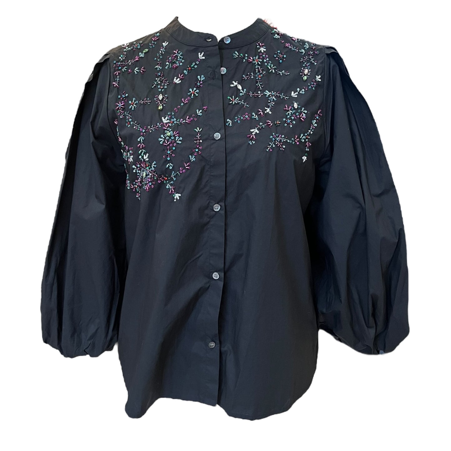 NEW Essentiel Black Embroidered Top