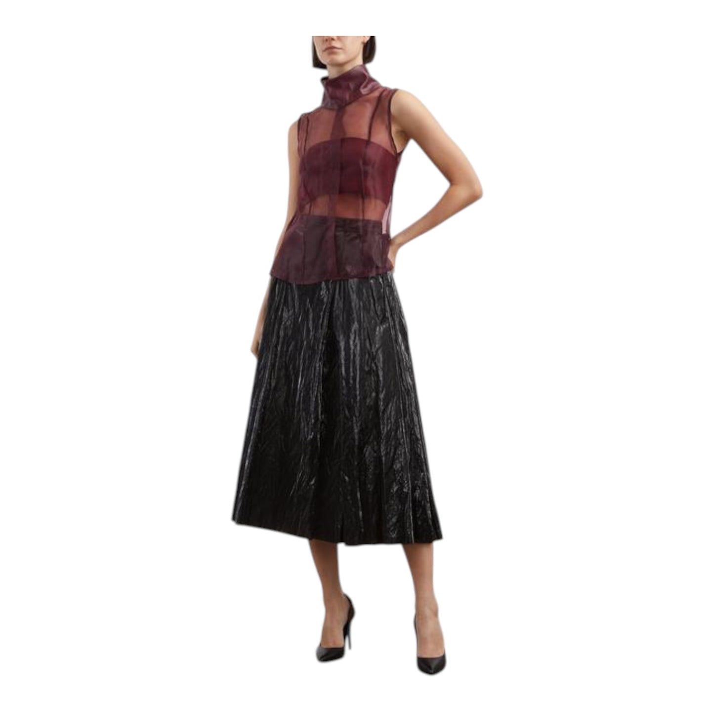 Coloma's Fiorella Burgundy Organza Top - 8/10 - NEW