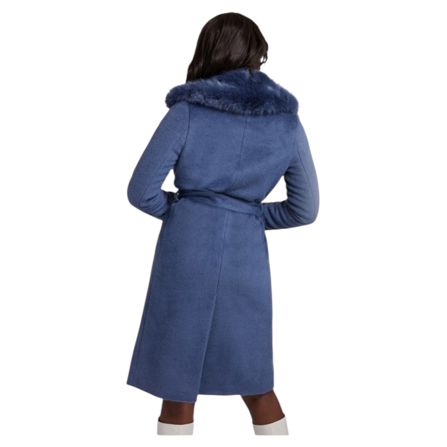 Guess Brenda Blue Coat with Faux Fur Collar - 12/14