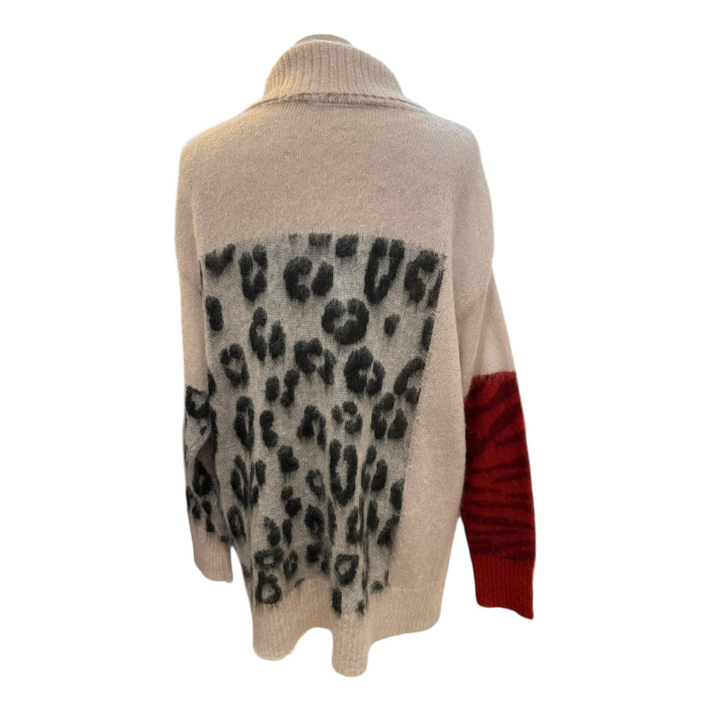 Luisa Cerano Beige and Animal Print Sweater - 14
