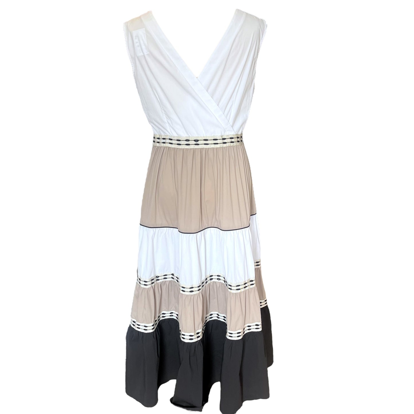 Purotatto White, Taupe and Black Dress - 10/12