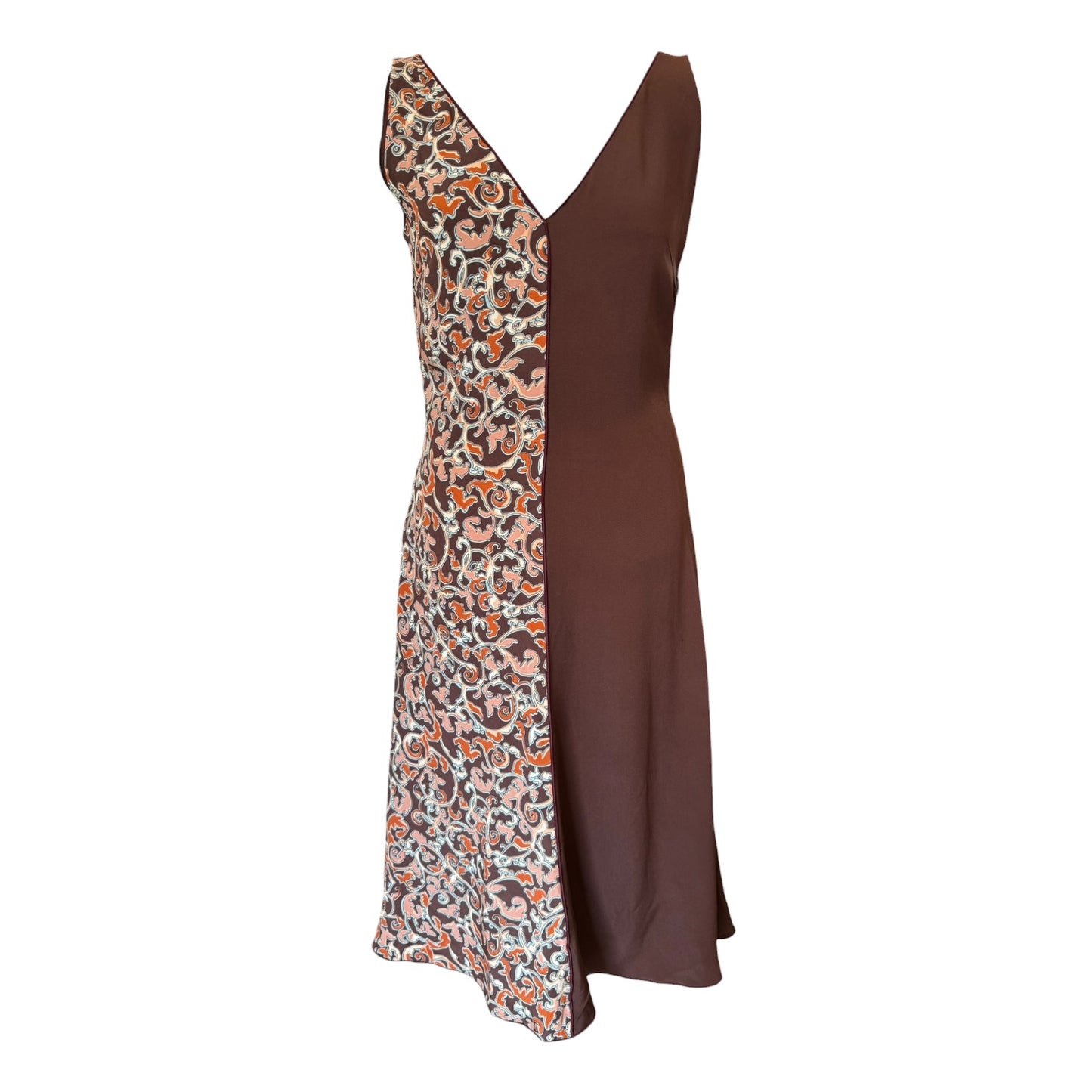 Mulberry Silk Burgundy and Paisley Dress - 8/10